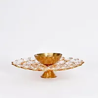 Haridwar Divine Solimo Brass Diya for Puja - Decorative Crystal Akhand Diya - Oil Pooja Lamp for Home Decor-thumb3