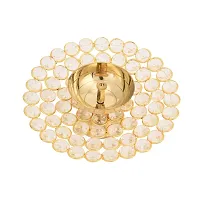 Haridwar Divine  Brass Crystal Round Akhand Diya for Pooja Home Diwali Mandir Decoration Light Lamp Oil Deep-thumb3