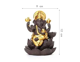 Haridwar Divine Presents Amazing Flower Ganesha Backflow Incense Holder - Ganesh Idol Showpiece | Ganesh Incense Holder | Ganesh Waterfall Incense Holder with 10 Free Incense Cone Sticks-thumb3