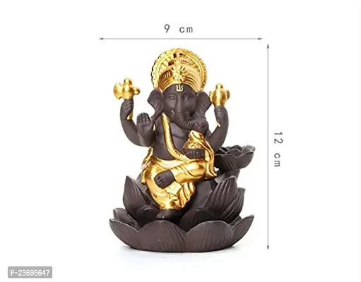 Haridwar Divine Presents Amazing Flower Ganesha Backflow Incense Holder - Ganesh Idol Showpiece | Ganesh Incense Holder | Ganesh Waterfall Incense Holder with 10 Free Incense Cone Sticks-thumb4