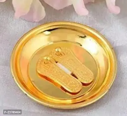 Haridwar Divine Maa Lakshmi Charan Paduka with Golden Plate for Wealth Success-thumb2