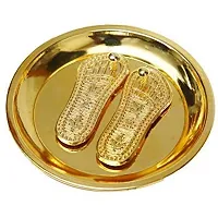 Haridwar Divine Maa Lakshmi Charan Paduka with Golden Plate for Wealth Success-thumb3