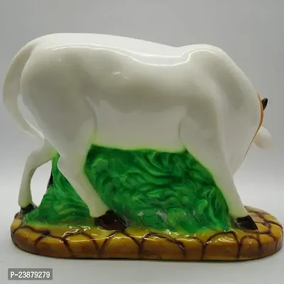 Haridwar Divine Poly Resin Decorative White Cow with Calf Showpiece Cow showpieces for Home Decor Cow Calf Idol for Home kamdhenu Cow Idol-thumb4