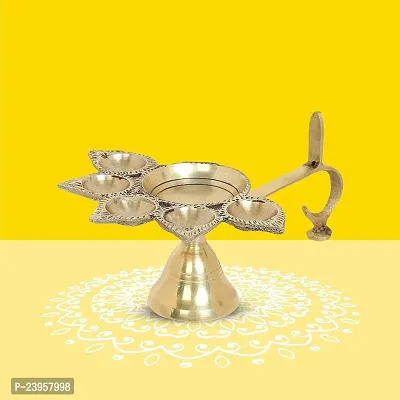 Haridwar Divine  Pach Aarti Diya | Deepak Diya | Jyoti Diva, Oil/ghee Pooja Lantern for Home Temple and for aarti-thumb0