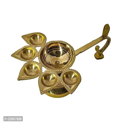 Haridwar Divine  Pach Aarti Diya | Deepak Diya | Jyoti Diva, Oil/ghee Pooja Lantern for Home Temple and for aarti-thumb3