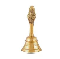 Haridwar Divine  Brass Garud Bell for Pooja Handcrafted Pure Brass Puja Bell with Garud Sitting Handle for Temple Brass Pooja Bell-thumb1