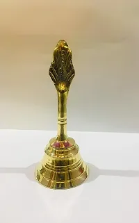 Haridwar Divine Brass Puja Bell, Hindu Pooja Ghanti Bell,Temple Bell ( Height : 10 cm )-thumb2