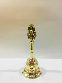 Haridwar Divine Brass Puja Bell, Hindu Pooja Ghanti Bell,Temple Bell ( Height : 10 cm )-thumb1