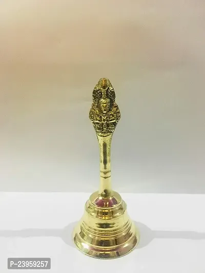 Haridwar Divine Brass Puja Bell, Hindu Pooja Ghanti Bell,Temple Bell ( Height : 10 cm )-thumb2