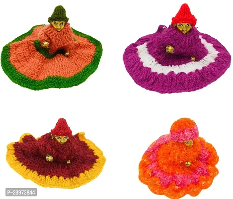 Classic  laddu Gopal Winter bib Suit with Cap (Pack of 4), kanha ji, bal Gopal ji-thumb4