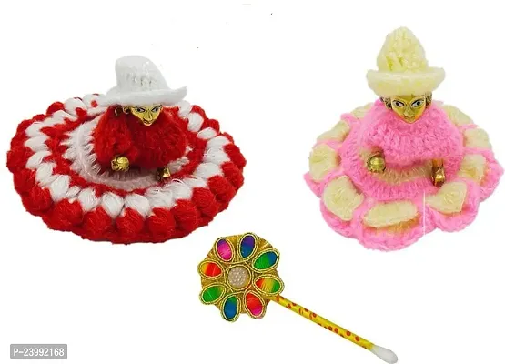 Haridwar Divine Laddu Gopal Winter Dress Size 0 Dress for Bal Gopal Krishna Idol Woolen Clothes Combo Set (Set of 2)