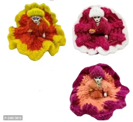 Haridwar Divine Ladoo Gopal Woolen Poshak Laddu Gopal Woolen Dresses Dev Vastra for Size 1 Multicolor Mix Designs Set of 3