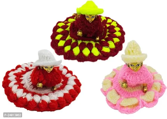 Haridwar Divine  Ladoo Gopal Woolen Poshak Laddu Gopal Woolen Dresses Dev Vastra for Size 0 Multicolor Mix Designs Set of 3