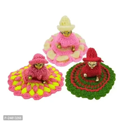Haridwar Divine Bal Gopal Krishna Idol Woolen Cloth Poashak Laddu Gopal Woolen Dress Size 0 Combo Set (Set of 3)
