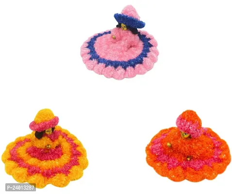 Haridwar Divine Kanha Beauti Fashion laddu Gopal Winter Dress Rihna Idol Woolen Cloth Poashka Set of 3-thumb3