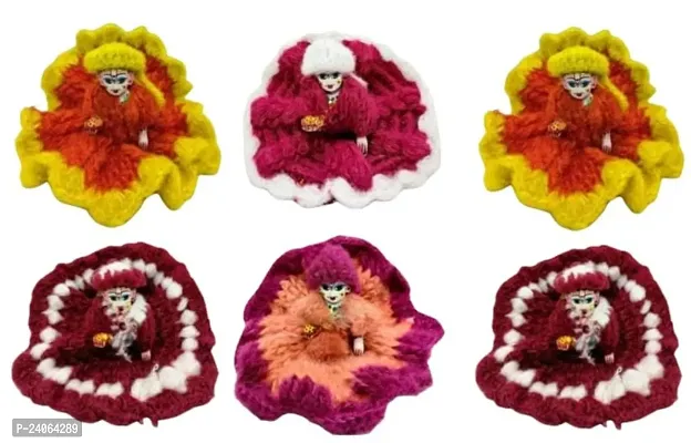 Haridwar Divine Winter Fur Fabric Poshak Set of 6 ndash; Laddu Gopal Semi-Winter Dress for Size 0-thumb2