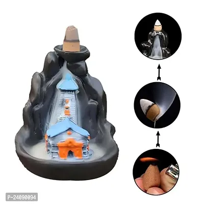 Haridwar Divine Figurine Backflow Smoke Fountain with 10pc Scented Incense Cone-thumb2