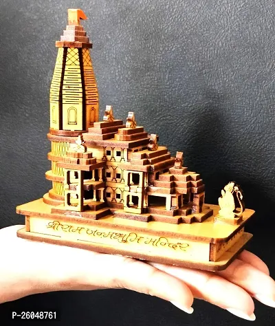 Haridwar Divine The Heavenly Ram mandir Ayodhya Orignal Art 3D Wood Temple Model for Home/Office/Shop and Home Decoration-thumb2