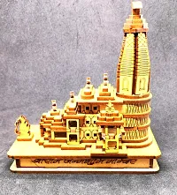 Haridwar Divine Shri Ram Mandir Ayodhya 3D Model Wooden Hand Carved Temple Decorative Showpiece Wood Temple for Gift-thumb3