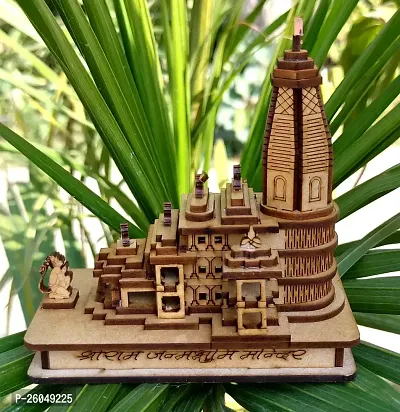 Haridwar Divine Handmade Wooden Shri Ram mandir Ayodhya 3D Wood Tempal for Home Decoration, Office, and Gift ! Full Polished Shri Ram Janmbhoomi Temple 3D Model Ideal for Home Decor and Pooja-thumb4