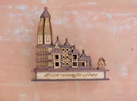 HaridwarDivine Ram mandir Ayodhya 3D Wood Temple Model for Home/Office/Shop/Decoration (12 X 6 X 12 Cm, Brown)-thumb3