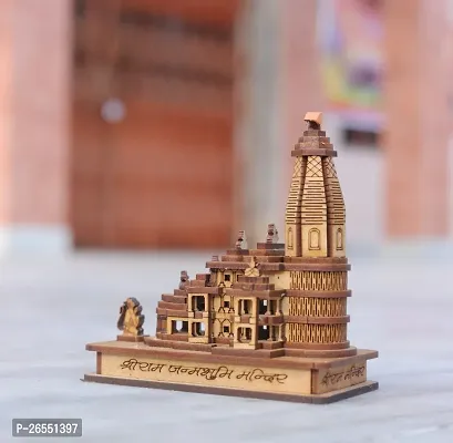 HaridwarDivine Beautiful Detailed Wooden Shri Ram Janam Bhumi Ayodhya Mandir-thumb2