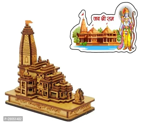 HaridwarDivine Shree Ram Mandir Ayodhya Model Temple 4.5-5 Inches Very Beautifully Hand Crafted MDF Polished for Car Dash Board, Office, Study, Table, Gift (Medium-12 X 6 X 12 Cm)-thumb2