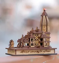 HaridwarDivine Shree Ram Mandir Ayodhya Model Temple Very Beautifully Hand Crafted MDF Polished Board for Car Dash Board, Office, Study, Table, Gift, etc-thumb2