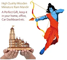 HaridwarDivine Miniature Shri Ram Janambhoomi Wooden Mandir Puja Room, Drawing Room or Study Room, Car Dashboard-thumb3