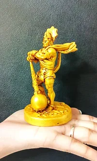 Haridwar Divine  Bahubali Hanuman Statue | Ramayani Balaji Bajrangbali Resin Murti for Car, Temple, Office | Sankat mochan Idol Home Deacute;cor Showpiece Gift for Housewarming, Anniversary |Golden - 4 Inch-thumb3