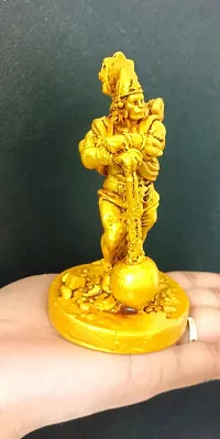 Haridwar Divine  Bahubali Hanuman Statue | Ramayani Balaji Bajrangbali Resin Murti for Car, Temple, Office | Sankat mochan Idol Home Deacute;cor Showpiece Gift for Housewarming, Anniversary |Golden - 4 Inch-thumb1