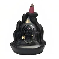 Haridwar Divine Meditating Shiv Adiyogi Smoke Fountain Waterfall Baclflow Incense Holder with 10 Free Smoke Cones-thumb3