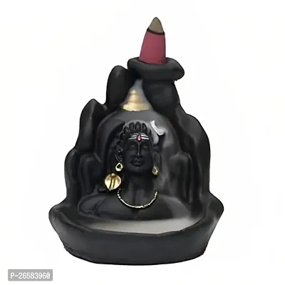 Haridwar Divine Meditating Shiv Adiyogi Smoke Fountain Waterfall Baclflow Incense Holder with 10 Free Smoke Cones-thumb4