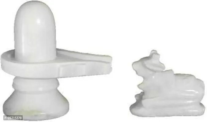 Haridwar Divine Marble shivling and Nandi Pure White Hand Made-thumb4