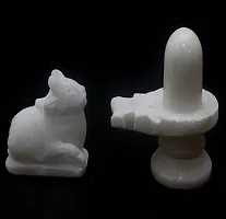 Haridwar Divine White Marble Shivling with Nandi Statue - Divine Elegance for Your Worship Space (Nandi-thumb3