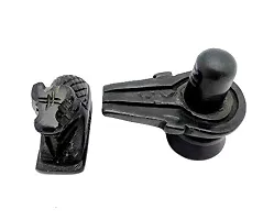 Haridwar Divine Handicrafts Black Marble Shiva Lingam Shivling  Nandi Ji Combo Decorative  Decorative Showpiece (Marble, Stone, Black)-thumb1