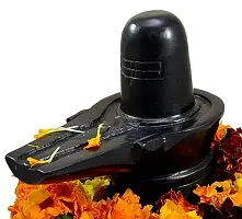 Haridwar Divine Shivling with Nandi for Home Puja Black Marble | Stone Shivling and Nandi Ji (Black, Small)-thumb1