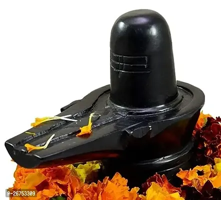 Haridwar Divine  Natural Black Stone Stone Shivling and Nandi Ji for Temple, Home Pooja | Size : Shivling-thumb2