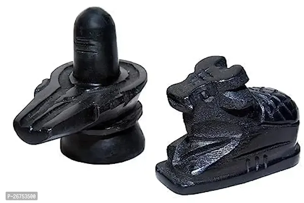 Haridwar Divine Marble Black Stone Shivling Nandi for Pooja, Nandi Pindi Marble, Nandi Idol Shiva, shivalingam Home, Shiva Linga, Black shivlinga Office