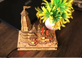 Haridwar Divine Wood Shri Ram Mandir Ayodhya Mandir for Home, Ideal for Home Decor, Temple and Best Gift, Gold -with Light-thumb4