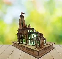 Haridwar Divine Ram Mandir Ayodhya 3D Model Wooden with LED Light (15x9x17) CM | Detachable Ram Mandir|Beautiful Ram Mandir-thumb2