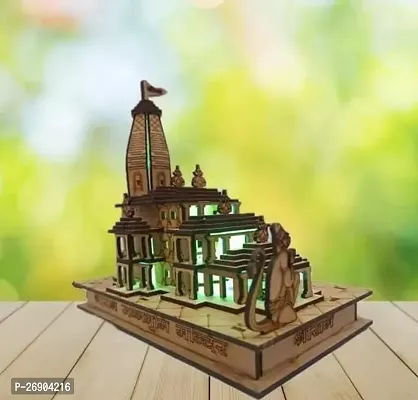 Haridwar Divine Ram Mandir Ayodhya 3D Model Wooden with LED Light (15x9x17) CM | Detachable Ram Mandir|Beautiful Ram Mandir-thumb3