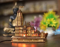 Wooden Shri Ram Mandir Ayodhya Temple With Lights-thumb1