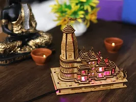 Wooden Shri Ram Mandir Ayodhya Temple With Lights-thumb2