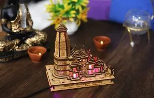 Wooden Shri Ram Mandir Ayodhya Temple With Lights-thumb4
