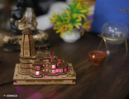 Wooden Shri Ram Mandir Ayodhya Temple With Lights-thumb4