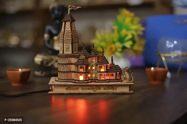 Haridwar Divine Shri Ram Mandir Ayodhya 3D Model, Wooden Temple Light, Decorative-thumb3