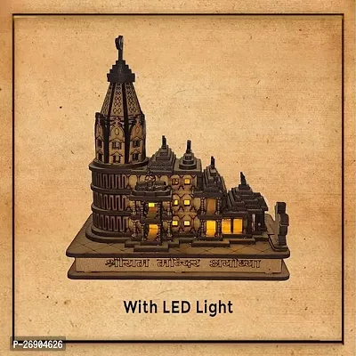 Haridwar Divine HaridwarDivine Ram Mandir Ayodhya 3D Model Wooden with LED Light (15x9x17) CM | Detachable Ram Mandir|Beautiful Ram Mandir.