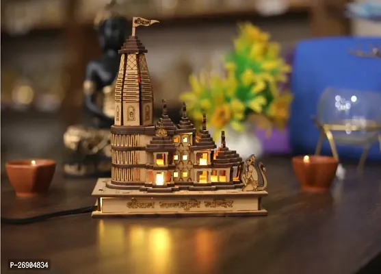 Haridwar Divine Ram Mandir Ayodhya 3D Model Wooden with LED Light (15x9x17) CM | Detachable Ram Mandir|Beautiful Ram Mandir.-thumb5