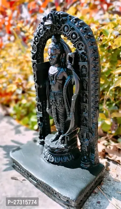 Black Colour And  Polyresin Material Made Lord Ram Lalla Statue It Is Perfect To Place Our Home Tample.